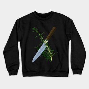 Japanese Knife in Herbs Crewneck Sweatshirt